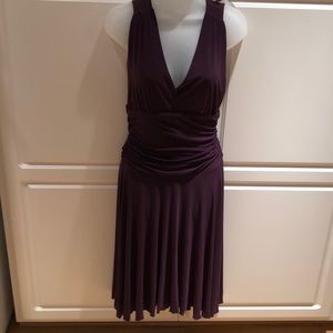 Ariella Purple dress with side ruching. Size S.